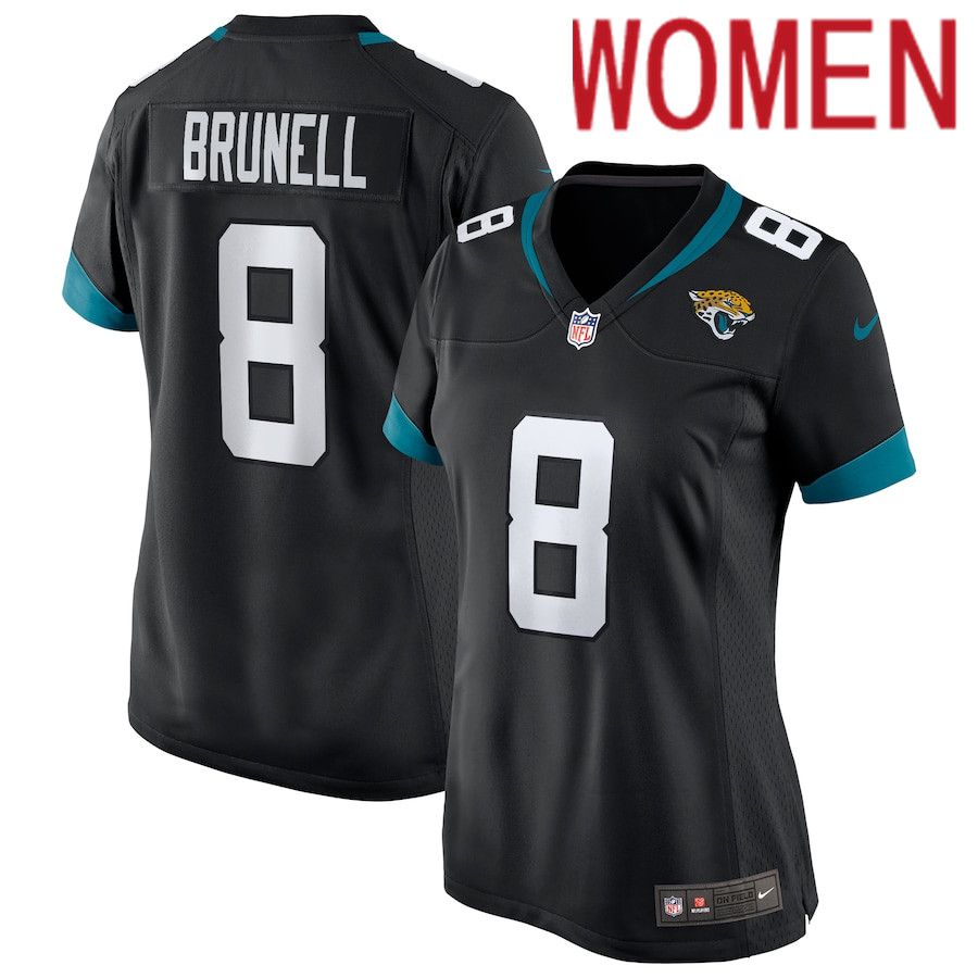 Women Jacksonville Jaguars #8 Mark Brunell Nike Black Game Retired Player NFL Jersey->women nfl jersey->Women Jersey